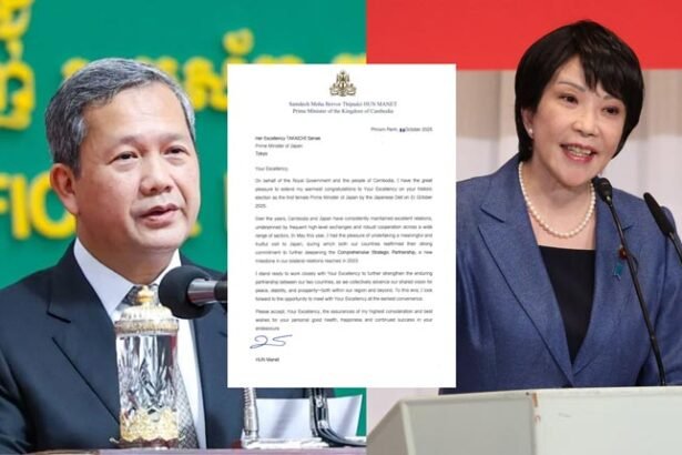 Hun Manet Congratulates Takaichi Sanae on Becoming Japan’s First Female Prime Minister