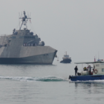 US Navy warship docks at Ream Naval Base