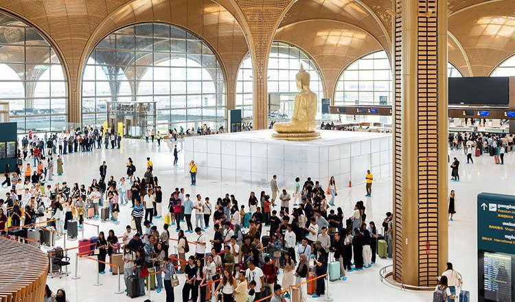 Cambodia aviation industry with aircraft at airport terminal targeting 8 million passengers in 2026