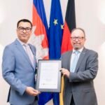 Cambodia Digital Social Protection Platform officials receiving the ASEAN Digital Awards 2026 gold medal.