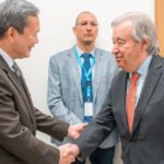 Prime Minister Hun Manet with UN Secretary-General António Guterres at Geneva meeting on territorial dispute