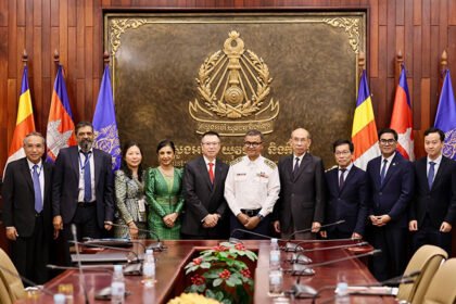 Meeting between MOEYS representatives and ADB officials on education cooperation in Cambodia.