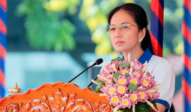 Cambodia First Lady peace walk International Women’s Day with participants in Phnom Penh