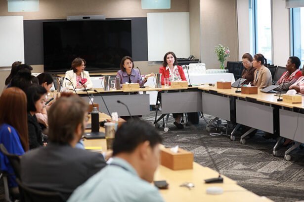 Cambodia minister speaking about investing in women and girls for national development and gender equality