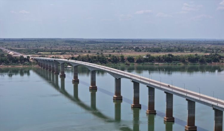 Mekong Kratie Friendship Bridge connecting regions in Cambodia