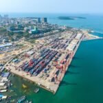 Cambodia export containers and shipping activity showing growth in trade and logistics sector