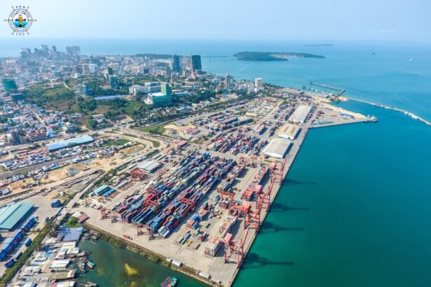 Cambodia export containers and shipping activity showing growth in trade and logistics sector
