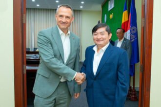 Cambodian students undergoing technical vocational training in classroom setting