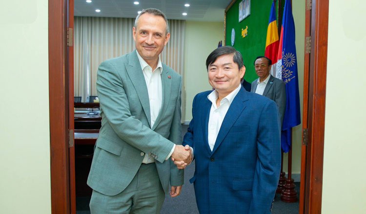 Cambodian students undergoing technical vocational training in classroom setting