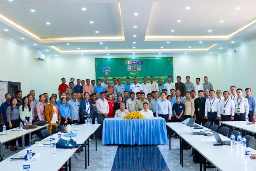 Cambodian farmers using modern climate-resilient agriculture technologies supported by loan program