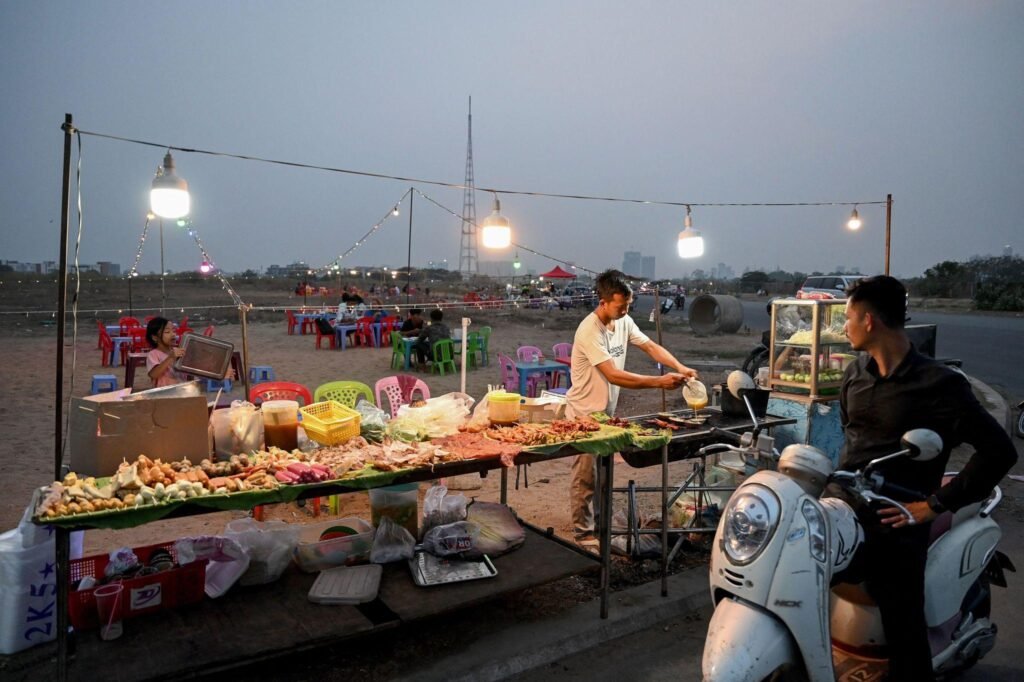 Kampot food street Cambodia night market street food vendors
