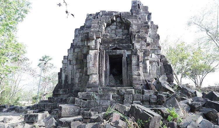 Kuk Yeay Ham temple in Kampong Cham Cambodia undergoing restoration and preservation work