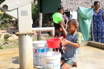 Tanorn village Takeo Cambodia showing rural development under China aided poverty alleviation project