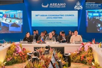 ASEAN foreign ministers meeting during the 38th ASEAN Coordinating Council session